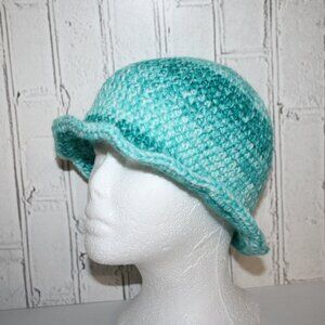 🌊Teal Ombre Crocheted Sunhat – Handmade · Adult Size